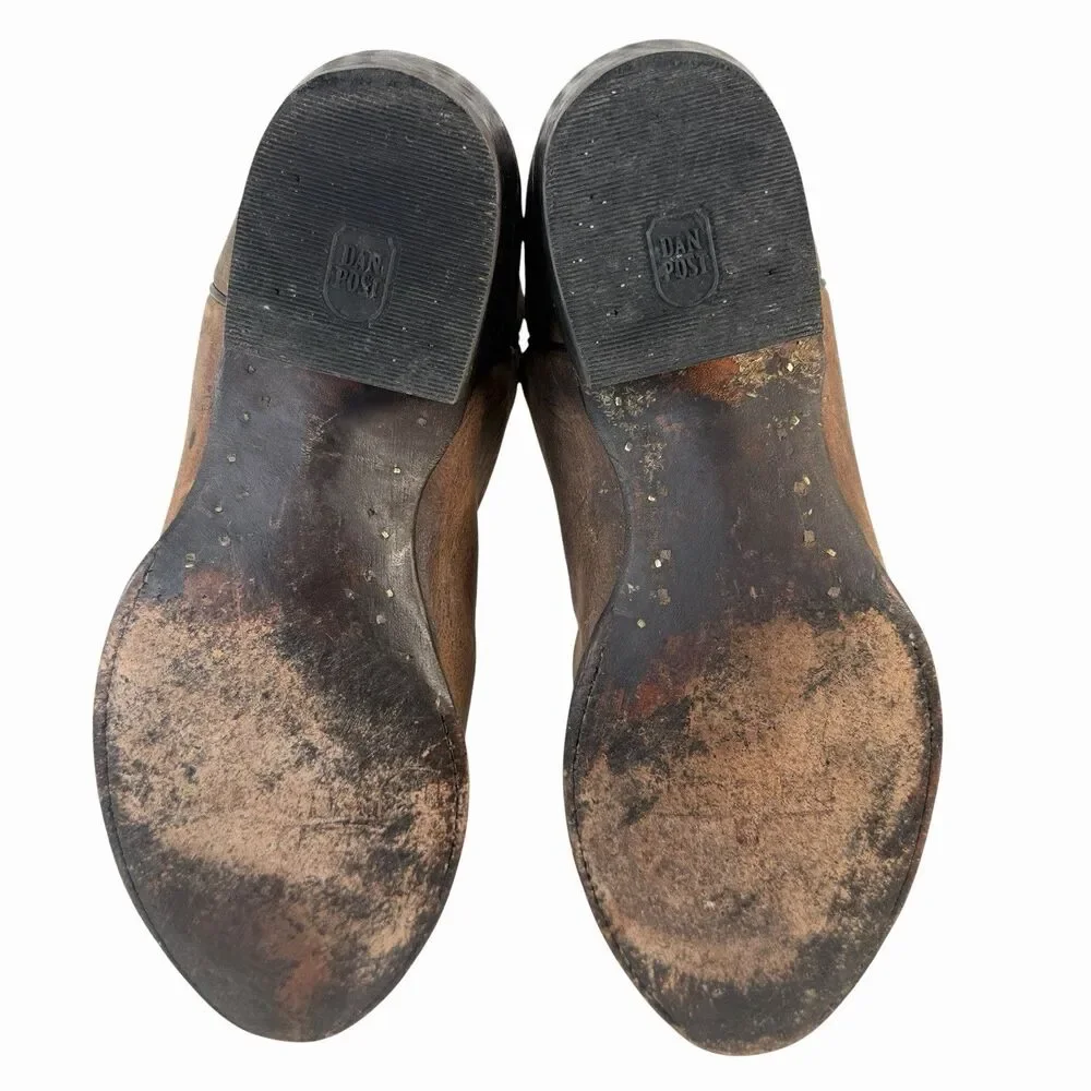 Dan Post Brown Distressed Leather Men 10 EW Extra Wide Cowboy Boot Renegade 2159